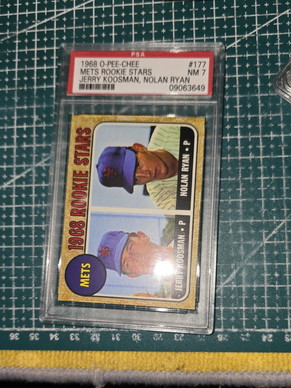 1968 O-Pee-Chee Mets Rookie Stars Nolan Ryan / Jerry Koosman #177 PSA 7